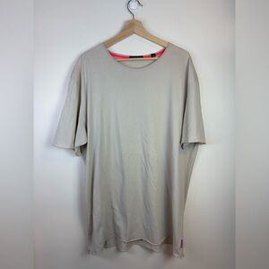 Scotch & Soda Men’s Grey Beige Oversized T-Shirt, Size XXL, Neutral, Streetwear